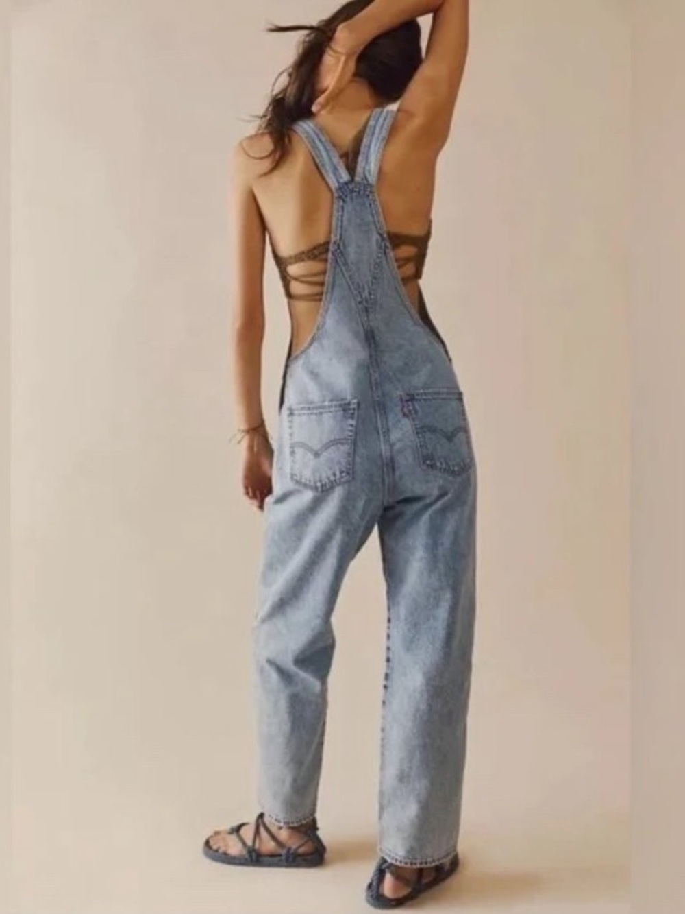 Levi’s Premium Vintage Overalls No Stone Unturned Free People Size Small - Picture 2 of 9